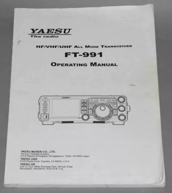 Yaesu FT-991  Genuine Original Print User Operating Manual - (NOT for 991A)