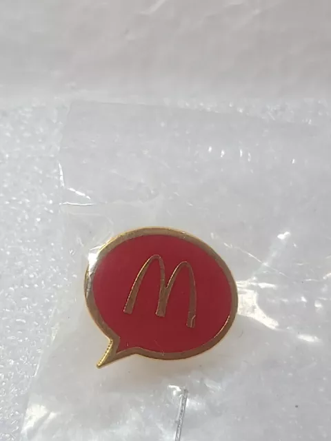 McDonalds Thought Bubble Enamel Lapel Pin Golden Arches Single Clutch Back NIP