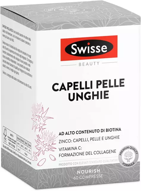 Capelli Pelle Unghie 60 Compresse - Integratore Di Biotina, Vitamina C, Zinco, C