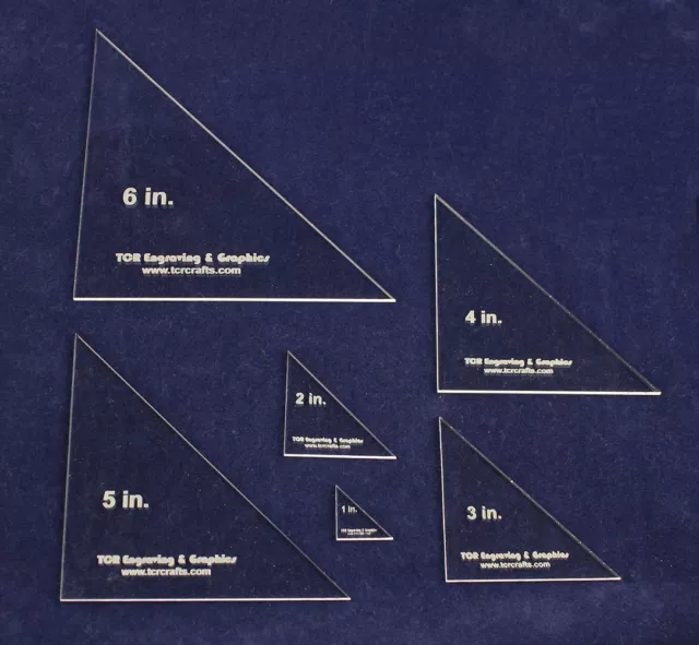 Laser Cut Quilt Templates- 6 Piece Triangle NO seam - Clear Acrylic 1/8"
