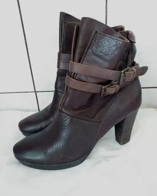 Marc O Polo USA 8.5 EU 39 Ankle Boots Boots High Heels Brown Leather