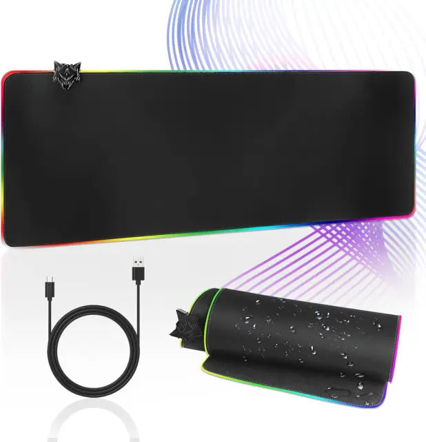 Gaming Mauspad, 800X300Mm RGB Mauspad Gaming Mousepad XXL Gaming Groß, Mauspad L