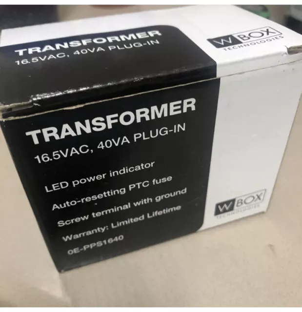 WBOX Technologies OE-PPS1640 Plug-In Transformer 16.5 VAC 40 VA LED Indicator