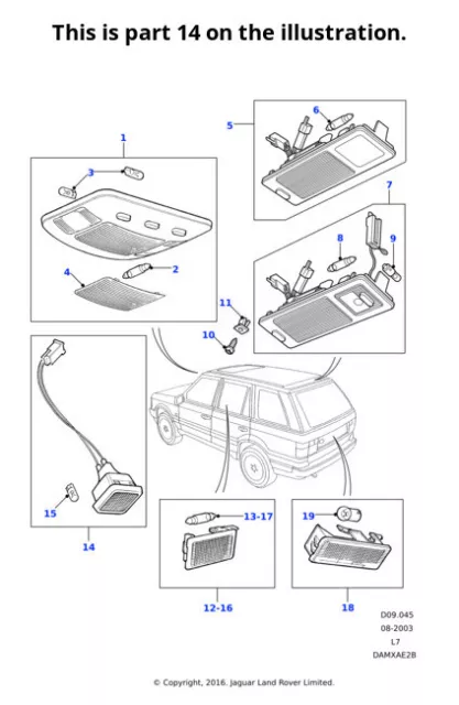 Land Rover Genuine Lamp Footwell Interior Fits Range Rover 1994-2001 PRC9499