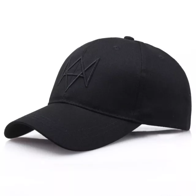 Cosplay Watch Dogs Aiden Pearce Baseball Cap Embroidery Sun Hat Peaked Cap Black