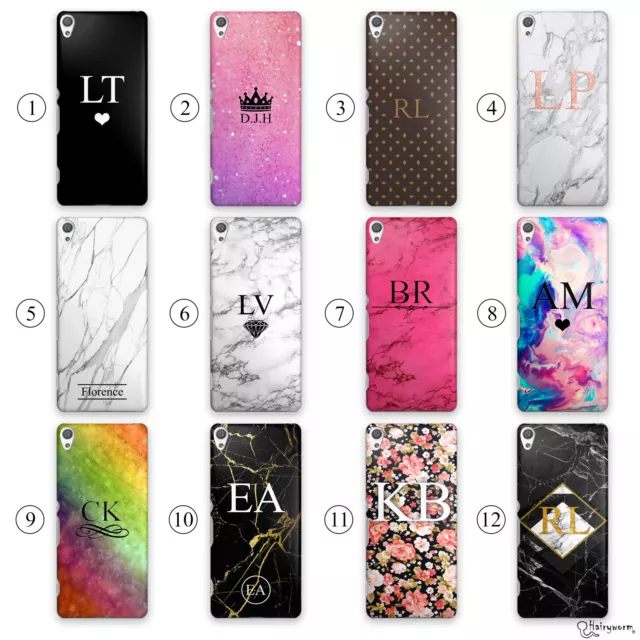 Hairyworm Personalised Initials Hard Plastic Phone Case For Sony Xperia;Experia