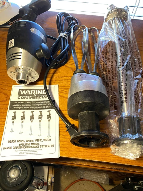 New Waring WSB65 Big Stik 18" Immersion Blender + WSB2W 10" whisk  - Manuel