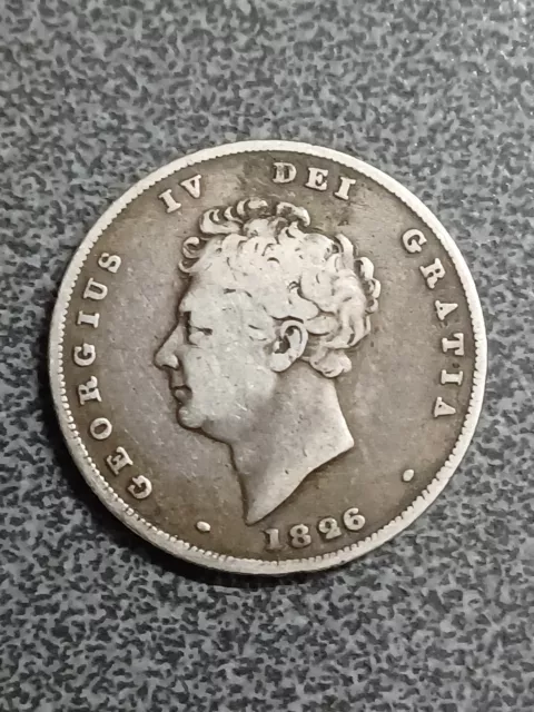 1826  Shilling -  George IV  British Silver Coin ,925 Silver- .Good Grade