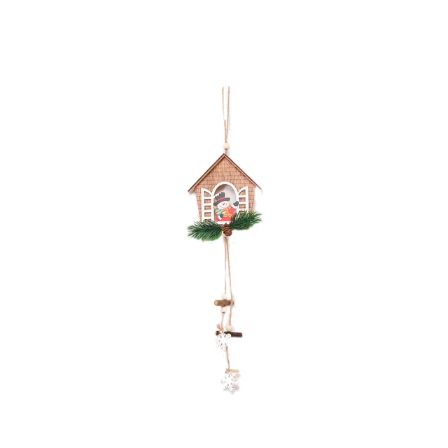 Weihnachten hängende Ornamente Hohl Holz Schneeflocke Baum Deer Design