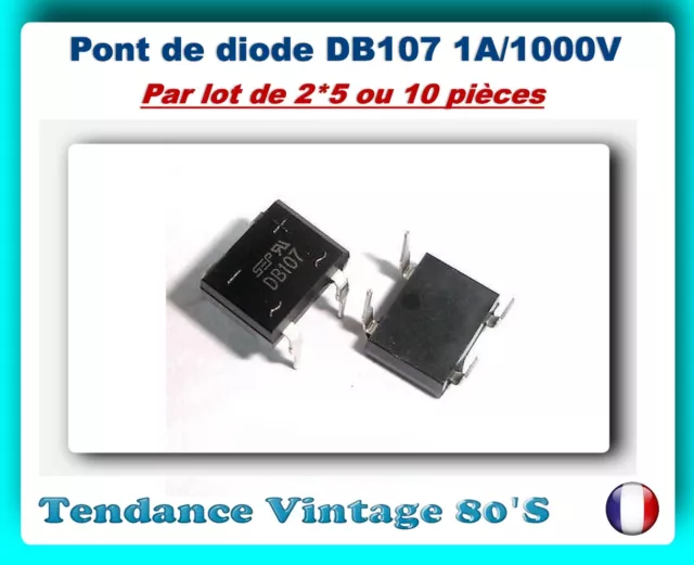 *** Lot Au Choix De 2*5 Ou 10 Ponts De Diodes Db107*Dip 4 - 1000V/1A ***