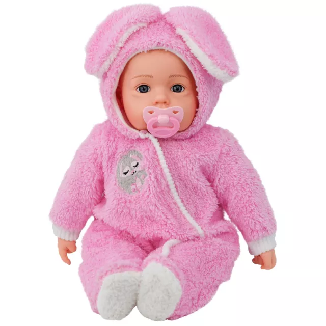 BiBi Doll Lifelike Large Soft Bodied Baby Doll 20" Girl Toy With Pink Jumpsuit