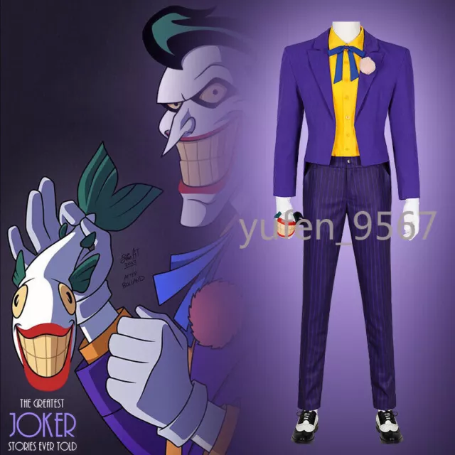 Batman The Animation Joker Cosplay Costume Outfit Mens Costume Halloween Lot