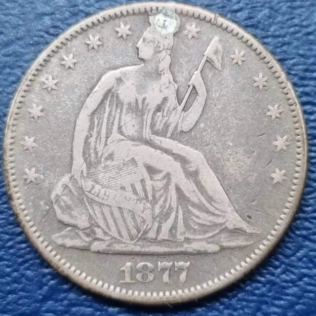 1877 S Seated Liberty Half Dollar 50c Better Grade VF Details #71982