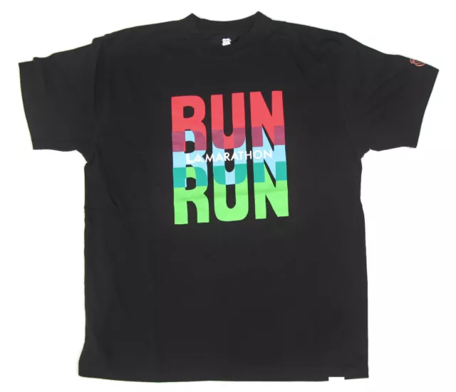 Los Angeles Marathon K-Swiss 2010 T Shirt Uomo Taglia L Nero Cotone / Poly