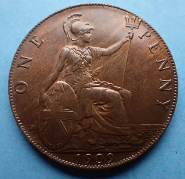 1909 Penny, Edward VII, as shown.