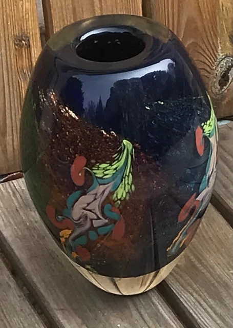 OLIVIER MALLEMOUCHE GRAND VASE CRISTAL VERRE 26 cm MAÎTRE VERRIER CRÉATEUR