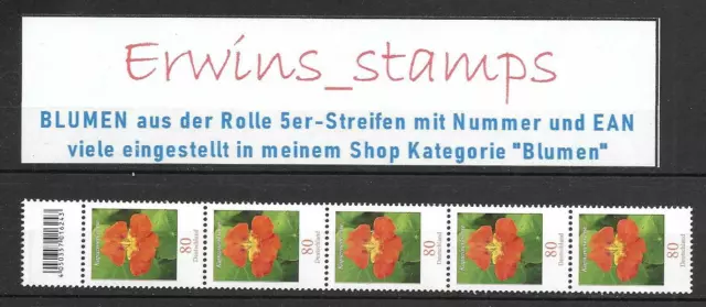 BLUMEN Bund POSTFRISCH Mi.-Nr.: 3469 2a 5er-Streifen mit Nummer 5 - 100 Auswahl