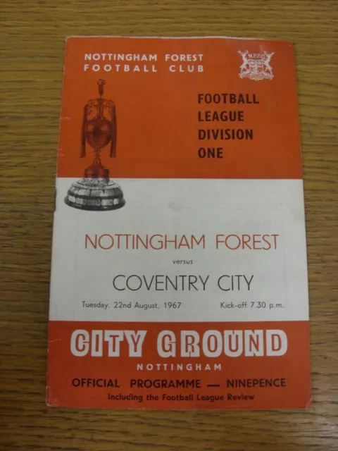 22/08/1967 Nottingham Forest v Coventry City  (creased, water marked, team chang