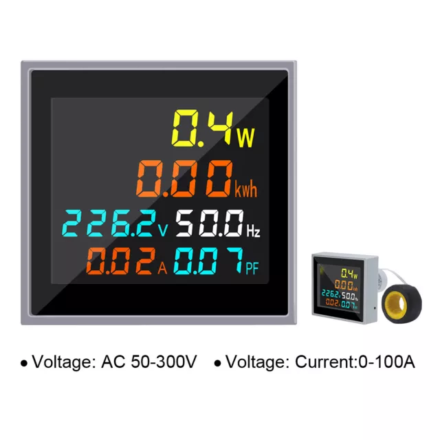 LCD AC Voltmeter Ammeter Wattmeter Power Energy Frequency Meter Current Montior