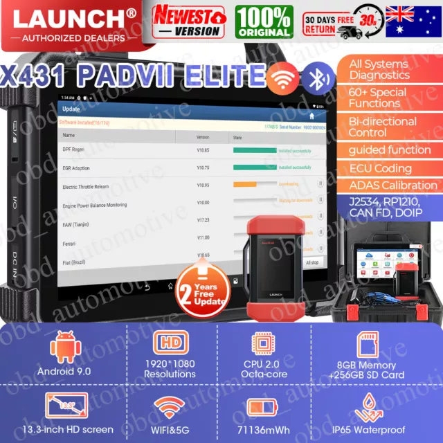 LAUNCH X431 PADVII ELITE Car/Truck Heavy Duty 24V 12V  Diagnostic Scanner Tool