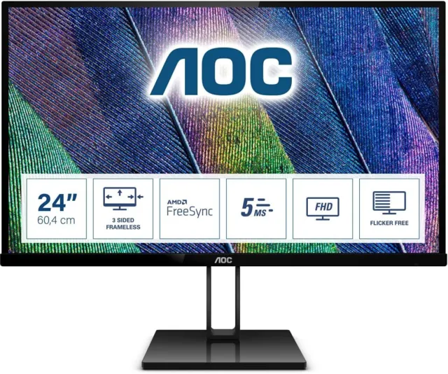 AOC 24V2Q, 23.8" FULL-HD LED IPS Monitor 75 Hz 5ms 1920x1080 HDMI DP