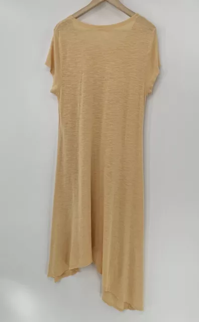 Eileen Fisher Women’s Hemp/Cotton Blend Peach Asymmetrical Maxi Shirt Dress L 2