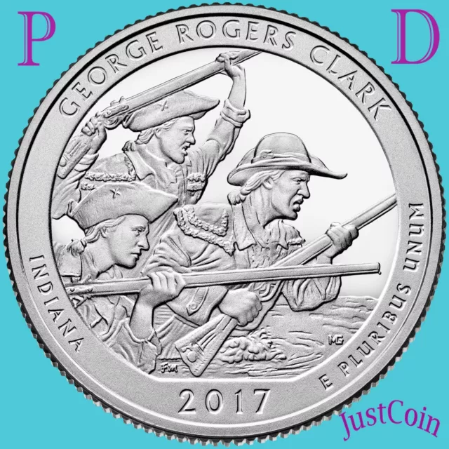 2017 P&D George Rogers Clark National Park Two Quarters Set Uncirculated