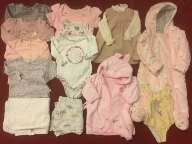 Baby Girls Autumn Clothes Bundle Age 3-6 Months 14 Items Zara M&S Next Dress