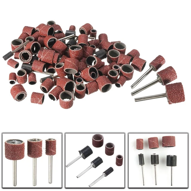 242 Pièces Kit Tambour De Ponçage Avec Boîte Plastique - 80/120/180 Grains + Mandrins Pour Outils Rotatifs