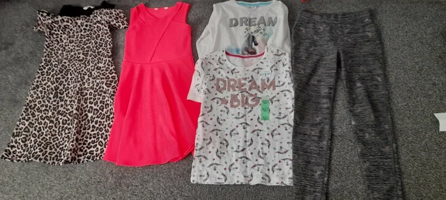 Brand new Girls Mixed  Bundle, Dresses, Tops, Leggings Size 9-12 X 5 items