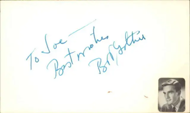 Bob Gothie D.1993 Actor Signed 3" x 5" Index Card