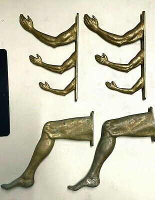 Nelles Bronze Sculpture 1991 Wall Hanging Coat Hat Hook Handmade 2-Arms & 2-Legs