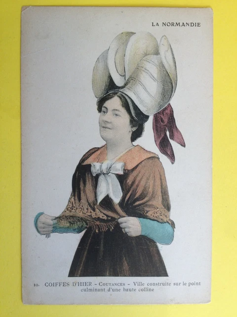 cpa FRANCE NORMANDY Couvre-Chef HEADDRESS and COSTUME of COUTANCES (Sleeve)