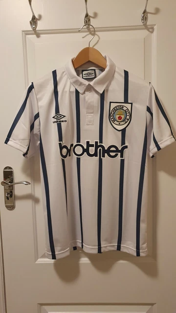 MANCHESTER CITY 93/95 third football shirt ( Oasis ) size Small 