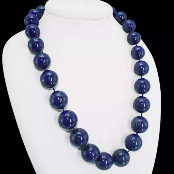 Top Grade 1689.00 Cts Natural Blue Lapis Lazuli Beads Necklace Strand (Dg)