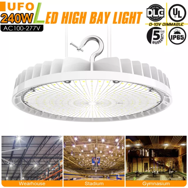 240W UFO Led High Bay Light Commercial Warehouse Factory Lighting 33600 lm-2PACK 2