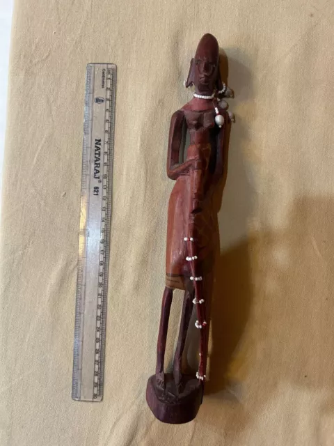 Carved African Antique 1915 Figure Ebony Wood Vintage Old Collectible 2