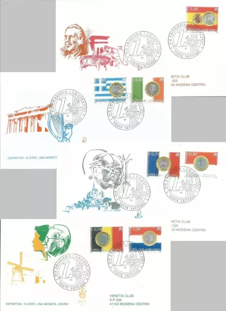 2004 Fdc Venetia N 373 Vaticano Moneta Unica L'euro Viaggiate Mf27982 2