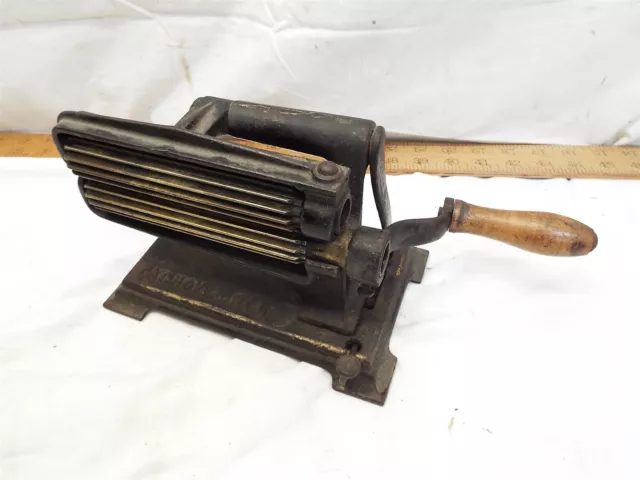 Antique Eagle 1875 Pat Fluting Cast Iron & Brass Hand Crank Tool Machine Fluter