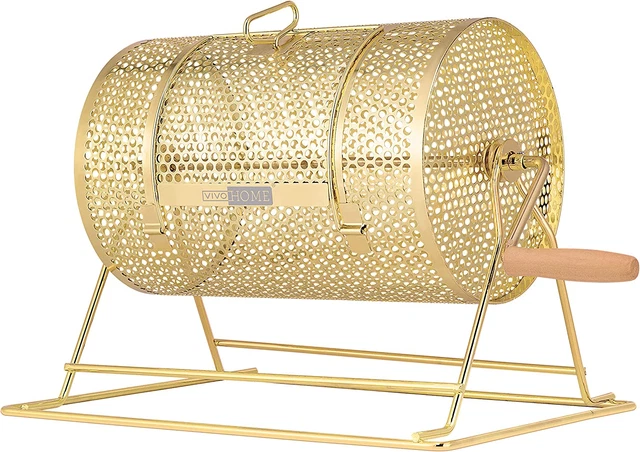 16 Inch X 12 Inch Brass Plated Raffle Drum Lottery Spinning Drawing with Wooden