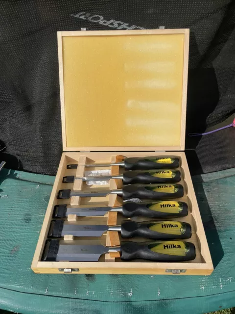 Hilka 6 Piece Chisel Set In Box BNIB Brand New Wood Work Chisel