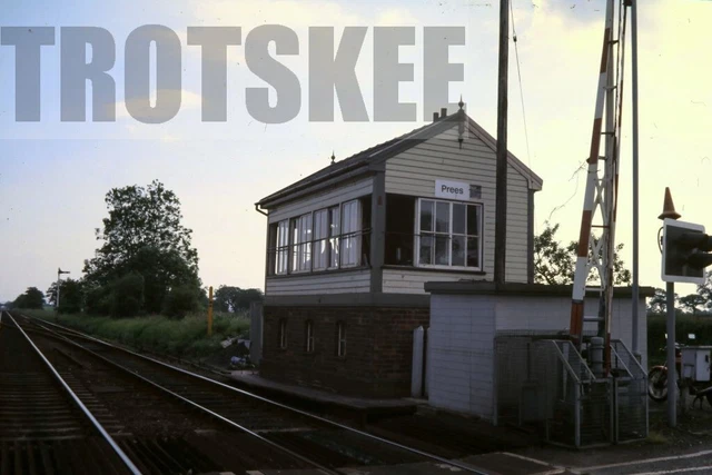 35mm Slide BR British Railways Scene View Prees Signal Box 1985 Original