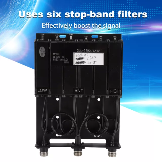 SGQ-150 25W VHF 6 Cavity 6 Stop-Band Filters N Connector Duplexer Signal Boo HB0