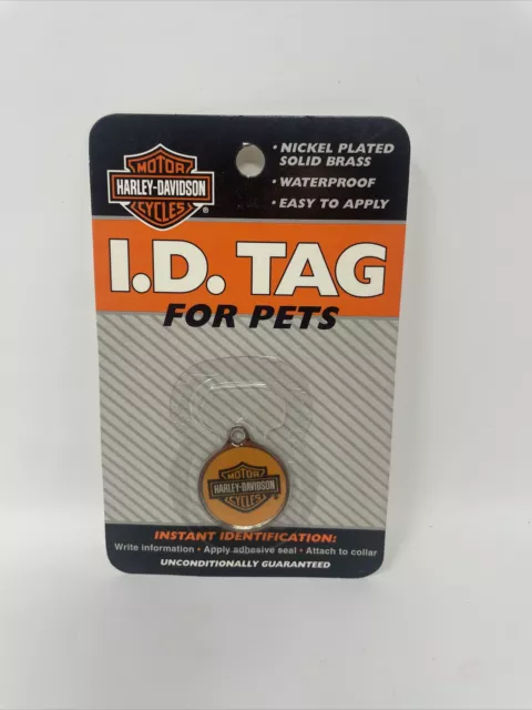New Harley Davidson Pet I.D. Tag Nickel Plated Solid Brass