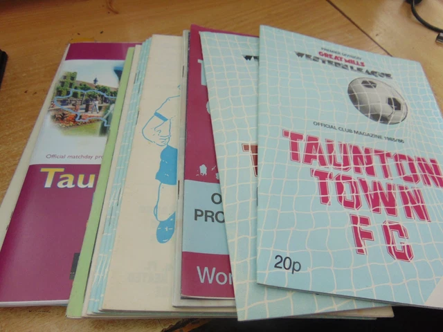 BUNDLE OF 15 x Taunton Town FC Programmes Listed 1970s2000s £2.21