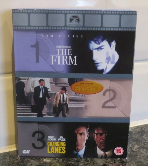 THE FIRM/THE RAINMAKER/CHANGING Lanes DVD Tom Cruise/Gene Hackman/Matt