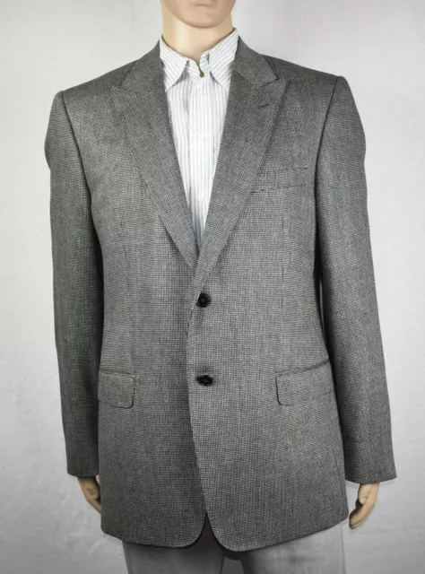 VERSACE 'City' Collection - Gray Silk Wool Suit Jacket - US 44, EU 54