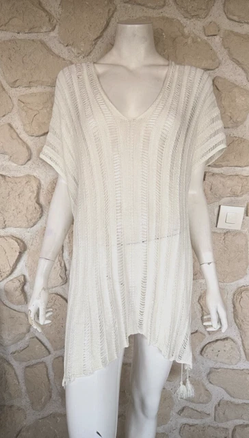 Robe de plage multicolore avec dentelle neuve taille unique Robe de plage multicolore avec dentelle neuve taille unique