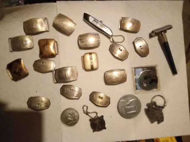 Vintage Belt Buckles Lot With Extra Things