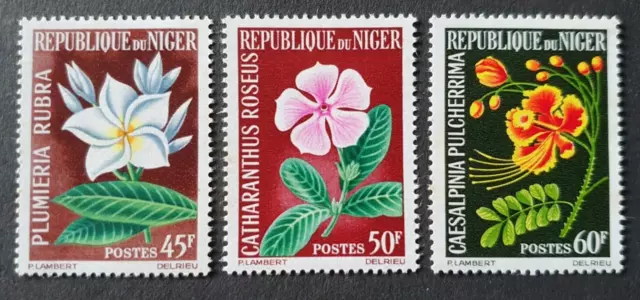 1965 Rep Du Niger France Set Flowers Fleur Vf Mnh